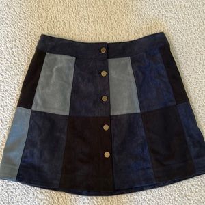 Woman’s medium short suede skirt